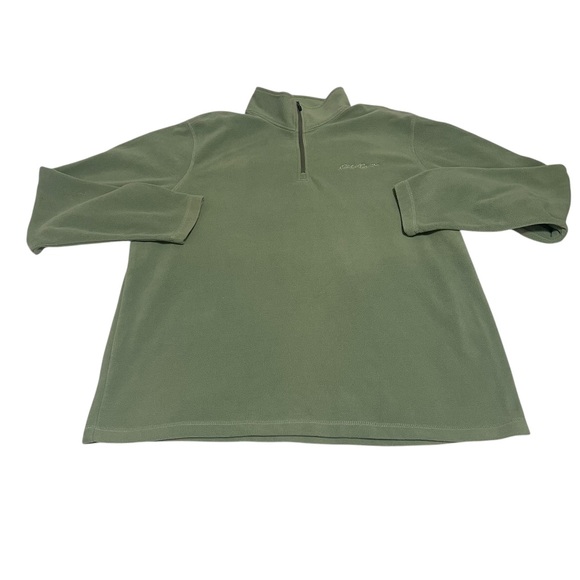 Eddie Bauer Other - Eddie Bauer Jacket Men’s Large Green Casual Fleece Quarter Zip Embroidered Logo‎